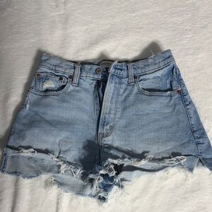 Abercrombie & Fitch Light Blue Jean Shorts High Rise